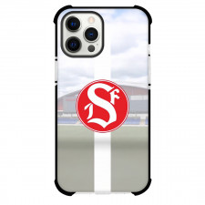 Sandvikens IF Phone Case For iPhone Samsung Galaxy Pixel OnePlus Vivo Xiaomi Asus Sony Motorola Nokia - Sandvikens IF Logo On White Stripe Stadium Background Football Club