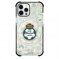 Club Santos Laguna, S.A. de C.V. Phone Case For iPhone Samsung Galaxy Pixel OnePlus Vivo Xiaomi Asus Sony Motorola Nokia - Club Santos Laguna, S.A. de C.V. Logo with Sketch Style Background