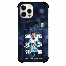 Son Heung-Min Phone Case For iPhone and Samsung Galaxy Devices - Son Heung-Min Tottenham Hotspur F.C. Goal Celebration Word Art Background