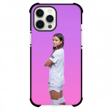 Sophia Smith Phone Case For iPhone and Samsung Galaxy Devices - Sophia Smith United States Women's National Football Side Portrait On Pink Background