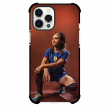 Sophia Smith Phone Case For iPhone and Samsung Galaxy Devices - Sophia Smith United States Women's National Football Sitting On Red Background