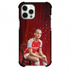 Stina Blackstenius Phone Case For iPhone and Samsung Galaxy Devices - Stina Blackstenius Arsenal F.C Sitting On Red Curtain Poster