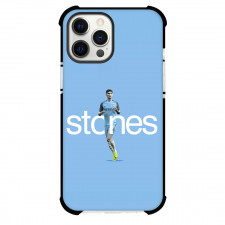 John Stones Phone Case For iPhone and Samsung Galaxy Devices - John Stones Manchester City F.C. Standing On SkeyBlue Background