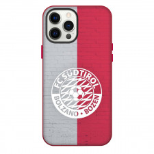 FC Sudtirol Bolzano Phone Case For iPhone Samsung Galaxy Pixel OnePlus Vivo Xiaomi Asus Sony Motorola Nokia - Logo In Red And Gray Brick Wall Background