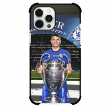 Thiago Silva Phone Case For iPhone and Samsung Galaxy Devices - Thiago Silva Chelsea F.C. Holding UEFA Champions League 2020-21 Poster