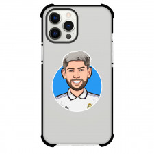 Federico Valverde Phone Case For iPhone Samsung Galaxy Pixel OnePlus Vivo Xiaomi Asus Sony Motorola Nokia - Federico Valverde Real Madrid Cartoon On Blue Background Sticker