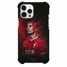 Virgil Van Dijk Phone Case For iPhone and Samsung Galaxy Devices - Virgil Van Dijk Liverpool F.C. Fire Graphic Art Portrait