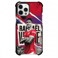 Raphael Varane Phone Case For iPhone and Samsung Galaxy Devices - Raphael Varane Manchester United F.C. Portrait On Graphic Art Background
