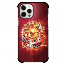FIFA World Cup Phone Case For iPhone and Samsung Galaxy Devices - FIFA World Cup 2022 Superstar From All Team On Fire Background