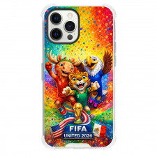 FIFA World Cup 2026 Phone Case For iPhone Samsung Galaxy Pixel OnePlus Vivo Xiaomi Asus Sony Motorola Nokia - FIFA World Cup 2026 USA Canada Mexico Mascot Digital Art Poster