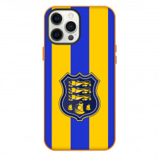 Waterford FC Phone Case For iPhone Samsung Galaxy Pixel OnePlus Vivo Xiaomi Asus Sony Motorola Nokia - Logo In Blue And Yellow Stripe Background