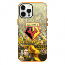 Watford F.C. Phone Case For iPhone Samsung Galaxy Pixel OnePlus Vivo Xiaomi Asus Sony Motorola Nokia - Watford F.C. Logo On Gallery Background
