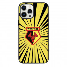 Watford F.C. Phone Case For iPhone Samsung Galaxy Pixel OnePlus Vivo Xiaomi Asus Sony Motorola Nokia - Watford F.C. Logo On Yellow Black Ray Background