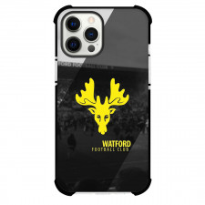Watford F.C. Phone Case For iPhone and Samsung Galaxy Devices - Watford F.C. Logo Stripe Background