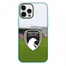 Weston Super Mare Phone Case For iPhone Samsung Galaxy Pixel OnePlus Vivo Xiaomi Asus Sony Motorola Nokia - Logo In Field Blur Background Football Club