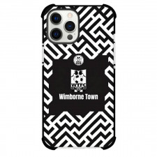 Wimborne Town Football Club Phone Case For iPhone Samsung Galaxy Pixel OnePlus Vivo Xiaomi Asus Sony Motorola Nokia - Wimborne Town Football Club with Logo Geometric Stripe Black and White Effect