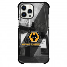 Wolverhampton Wanderers F.C. Phone Case For iPhone and Samsung Galaxy Devices - Wolverhampton Wanderers F.C. Logo Stripe Background