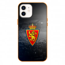Real Zaragoza Phone Case For iPhone Samsung Galaxy Pixel OnePlus Vivo Xiaomi Asus Sony Motorola Nokia - Real Zaragoza Logo On Grayscale Stadium Background Football Club