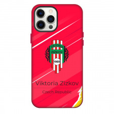 FK Viktoria Zizkov Phone Case For iPhone Samsung Galaxy Pixel OnePlus Vivo Xiaomi Asus Sony Motorola Nokia - Logo Poster In Red Background