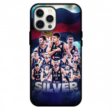 Fiba World Cup 2023 Serbia Phone Case For iPhone and Samsung Galaxy Devices - Serbia Team Silver Medal Poster