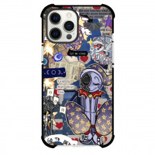 Five Nights At Freddys Moon Phone Case For iPhone and Samsung Galaxy Devices - Moon Collage Newspaper Background