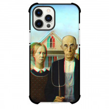 Famous Artwork CrossOvers American Gothic Case For iPhone Samsung Galaxy Pixel OnePlus Vivo Xiaomi Asus Sony Motorola Nokia - Holding a Pitchfork Glitch Art