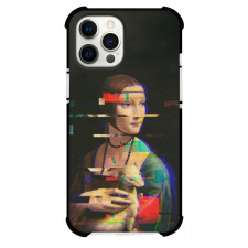 Famous Artwork CrossOvers Lady With an Ermine Case For iPhone Samsung Galaxy Pixel OnePlus Vivo Xiaomi Asus Sony Motorola Nokia - Lady With an Ermine Glitch Pop Art Black Background