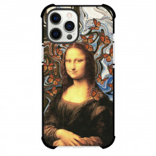 Famous Artwork CrossOvers Mona Lisa Case For iPhone Samsung Galaxy Pixel OnePlus Vivo Xiaomi Asus Sony Motorola Nokia - Mona Lisa Butterflies with Distorted Background