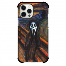 Famous Artwork CrossOvers Edvard Munch The Scream Case For iPhone Samsung Galaxy Pixel OnePlus Vivo Xiaomi Asus Sony Motorola Nokia - Scream Shocking Pose Blue Border