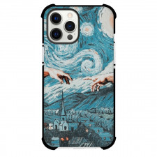Famous Artwork CrossOvers The Starry Night Case For iPhone Samsung Galaxy Pixel OnePlus Vivo Xiaomi Asus Sony Motorola Nokia - Starry Night Reaching Hands Light Color Version