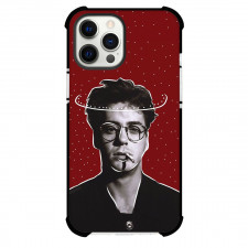 Robert Downey JR Phone Case For iPhone Samsung Galaxy Pixel OnePlus Vivo Xiaomi Asus Sony Motorola Nokia - Robert Downey JR Smoking Grayscale Portrait On Red Background