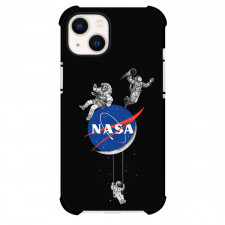 Nasa Phone Case For iPhone Samsung Galaxy Pixel OnePlus Vivo Xiaomi Asus Sony Motorola Nokia - Nasa Logo With Astronute Illustration On Black Background
