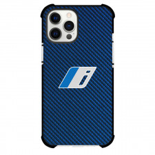 BMW i Series Phone Case For iPhone Samsung Galaxy Pixel OnePlus Vivo Xiaomi Asus Sony Motorola Nokia - BMW i Series Logo On Blue Carbon Fiber Background