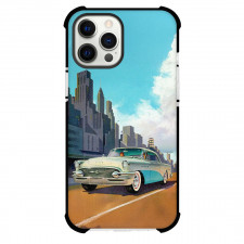 1955 Buick Roadmaster Phone Case For iPhone Samsung Galaxy Pixel OnePlus Vivo Xiaomi Asus Sony Motorola Nokia - 1955 Buick Roadmaster Driving Through A City Illustration Art Poster