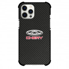 Chery Phone Case For iPhone Samsung Galaxy Pixel OnePlus Vivo Xiaomi Asus Sony Motorola Nokia - Chery Logo On Traditional Black Charcoal Carbon Fiber Background