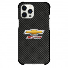 Chevrolet Camaro Z28 Phone Case For iPhone Samsung Galaxy Pixel OnePlus Vivo Xiaomi Asus Sony Motorola Nokia - Chevrolet Camaro Z28 Logo On Traditional Black Charcoal Carbon Fiber Background