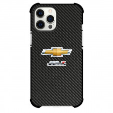 Chevrolet Camaro ZL1 Phone Case For iPhone Samsung Galaxy Pixel OnePlus Vivo Xiaomi Asus Sony Motorola Nokia - Chevrolet Camaro ZL1 Logo On Traditional Black Charcoal Carbon Fiber Background