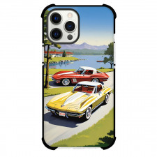 1967 Chevrolet Corvette StingRay Phone Case For iPhone Samsung Galaxy Pixel OnePlus Vivo Xiaomi Asus Sony Motorola Nokia - 1967 Chevrolet Corvette StingRay Red And Yellow Illustration Art Poster