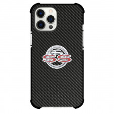 Chevrolet Impala SS Phone Case For iPhone Samsung Galaxy Pixel OnePlus Vivo Xiaomi Asus Sony Motorola Nokia - Chevrolet Impala SS Logo On Traditional Black Charcoal Carbon Fiber Background