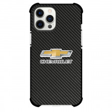 Chevrolet Phone Case For iPhone Samsung Galaxy Pixel OnePlus Vivo Xiaomi Asus Sony Motorola Nokia - Chevrolet Logo On Traditional Black Charcoal Carbon Fiber Background