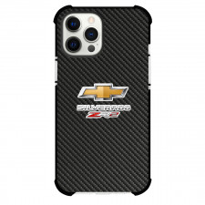 Chevrolet Silverado ZR2 Phone Case For iPhone Samsung Galaxy Pixel OnePlus Vivo Xiaomi Asus Sony Motorola Nokia - Chevrolet Silverado ZR2 Logo On Traditional Black Charcoal Carbon Fiber Background