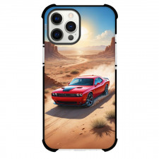 Dodge Challenger SRT Phone Case For iPhone Samsung Galaxy Pixel OnePlus Vivo Xiaomi Asus Sony Motorola Nokia - Dodge Challenger SRT Red On Sunset Desert Background