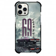 1969 Dodge Charger RT Phone Case For iPhone Samsung Galaxy Pixel OnePlus Vivo Xiaomi Asus Sony Motorola Nokia - 1969 Dodge Charger RT Purple Rear View Illustration Art Poster