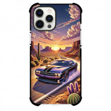 Dodge Charger Phone Case For iPhone Samsung Galaxy Pixel OnePlus Vivo Xiaomi Asus Sony Motorola Nokia - Dodge Charger Digital Illustration Sunset Background