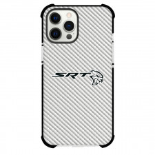 Dodge Charger SRT Hellcat Phone Case For iPhone Samsung Galaxy Pixel OnePlus Vivo Xiaomi Asus Sony Motorola Nokia - Dodge Charger SRT Hellcat Logo On Silver Carbon Fiber Background