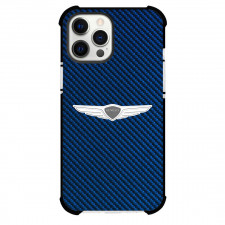 Genesis Phone Case For iPhone Samsung Galaxy Pixel OnePlus Vivo Xiaomi Asus Sony Motorola Nokia - Genesis Logo On Blue Carbon Fiber Background