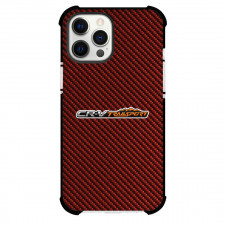 Honda CR-V TrailSport Phone Case For iPhone Samsung Galaxy Pixel OnePlus Vivo Xiaomi Asus Sony Motorola Nokia - Honda CR-V TrailSport Logo On Red Carbon Fiber Background