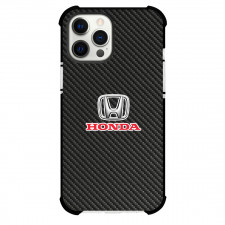Honda Phone Case For iPhone Samsung Galaxy Pixel OnePlus Vivo Xiaomi Asus Sony Motorola Nokia - Honda Logo On Traditional Black Charcoal Carbon Fiber Background