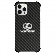 Lexus Phone Case For iPhone Samsung Galaxy Pixel OnePlus Vivo Xiaomi Asus Sony Motorola Nokia - Lexus Logo On Traditional Black CharcoalCarbon Fiber Background