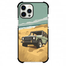 Mercedes-Benz Phone Case For iPhone and Samsung Galaxy Devices - Mercedes-Benz G Wagon On Beach Illustration